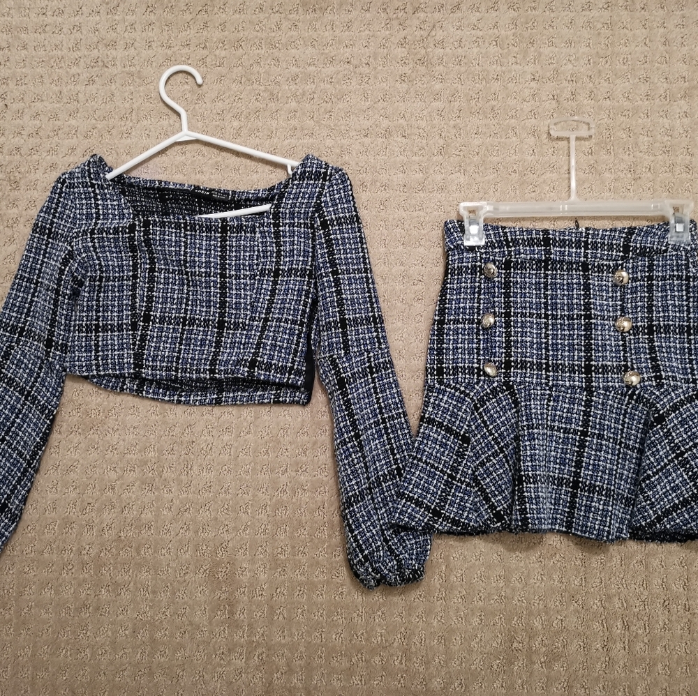 TWEED CROP TOP & SKIRT